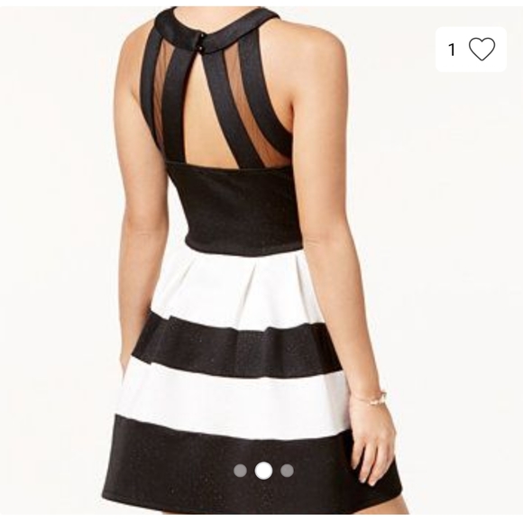 CRYSTAL DOLL CUT-OUT SCUBA FIT & FLARE DRESS S - Picture 2 of 11